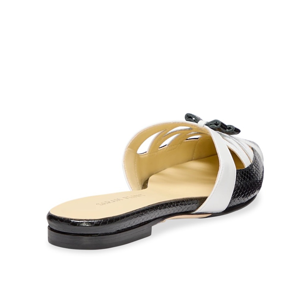 Sarah Flint Kim Mule in Black and White Embossed Calf - Picture 6 of 8